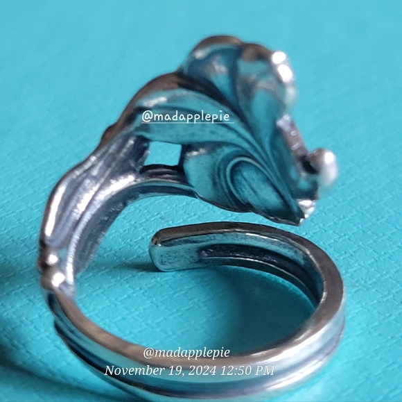 Vintage Daffodil Spoon Ring in Sterling Silver Luxury Designer Celebrity #138 - Picture 2 of 16